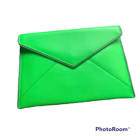 Rebecca Minkoff Neon Green Envelope Clutch - Picture 10 of 10